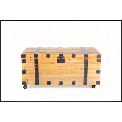 Trunk Table With Four Wheel Large Capacity Storage Coffee Table