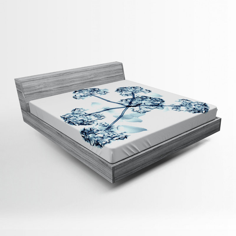 Microfiber Floral Fitted Sheet, Queen Fitted Sheet