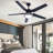 52" Traditional Ceiling Fan With Led Light, Remote Control, 3-Speed & 3-Color Led, 5000 Cfm Airflow