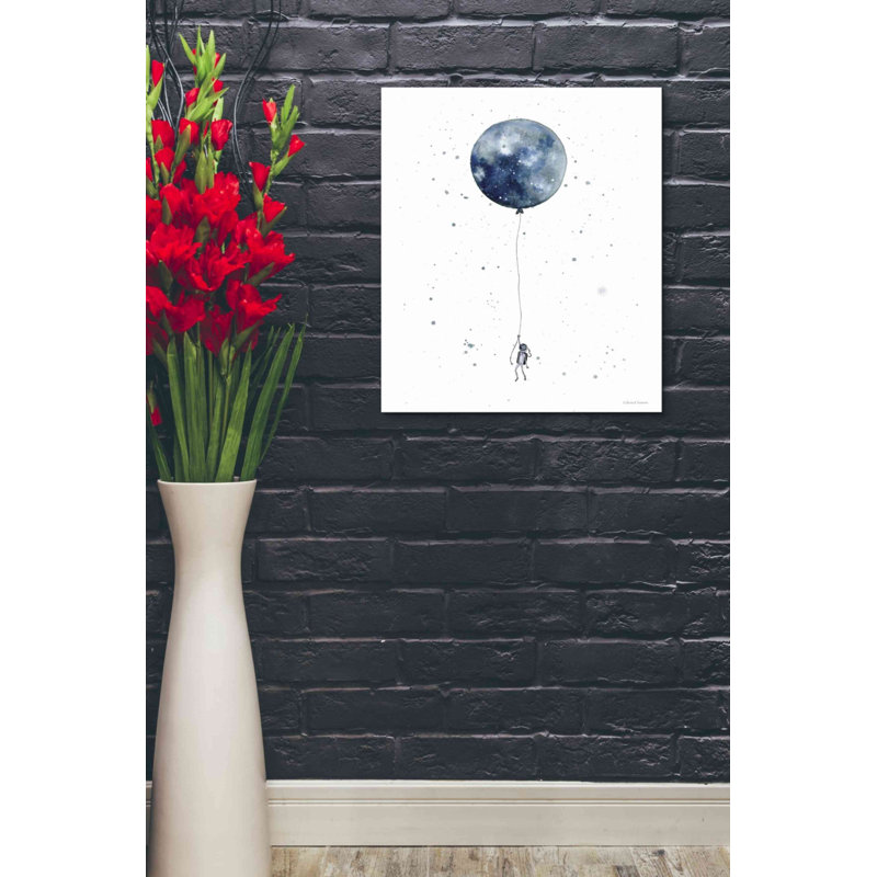 «Moon Balloon» par Rachel Nieman, art mural sur toile, H 24 po x l 20 po x P 0,75 po