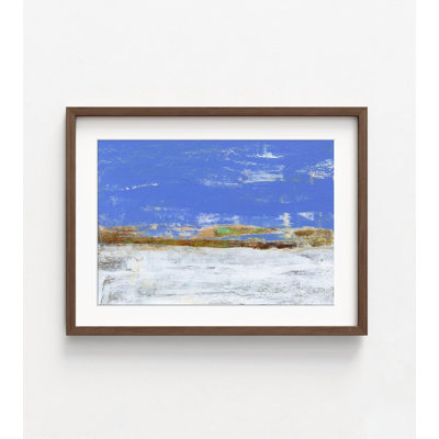 «Alcide Reflecting On Summer III» par Sharon Gordon, peinture de paysage d'été, impression de ciel bleu profond, art abstrait d'été, impression d'horizon abstrait