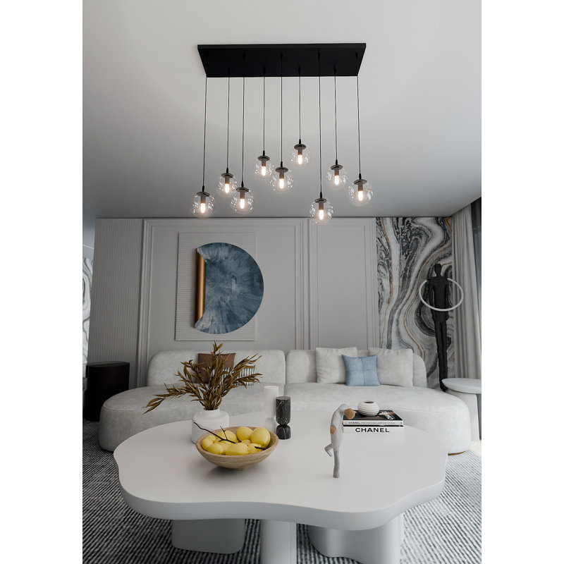 Cadesha 9 - Light Black Cluster Pendant, Transparent