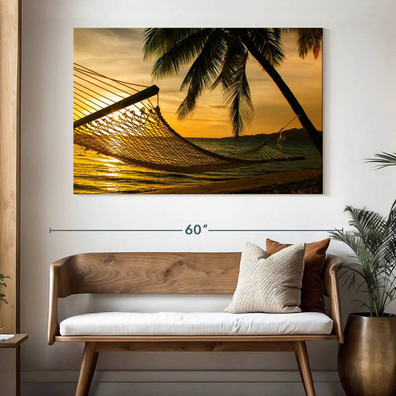 Scène Gillard au coucher du soleil, H 34 po x l 51 po