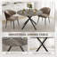 Round Dining Table for 4 Kitchen Table with Steel Legs Grey and Black