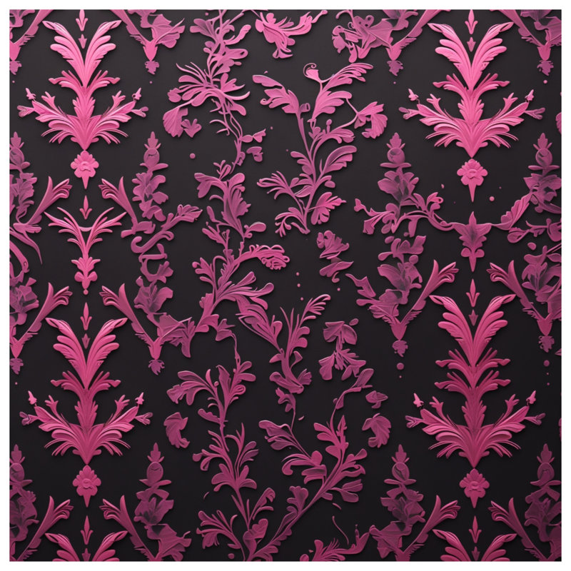 Édredon rose à motif damassé floral, Twin Extra Long