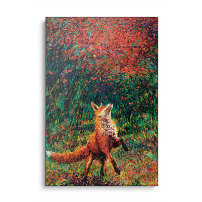 Reproduction d'art sur toile en métal, feu de renard par Iris Scott