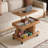 Small Coffee Table with Wheels, 360° Rotating Desktop Multi-Functional Side Table-571791691