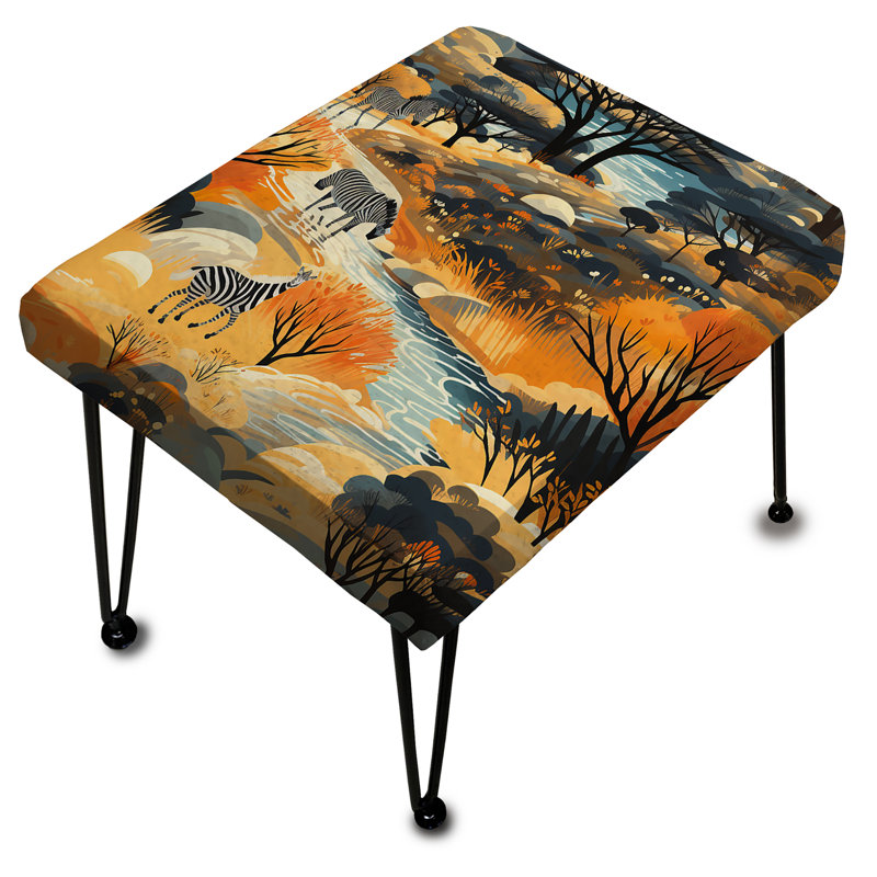 Orange orange nomade Zebra Adventure - Repose-pieds rectangulaire imprimé animal