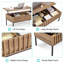 Table basse en bois, table basse à plateau relevable avec grand compartiment de rangement caché