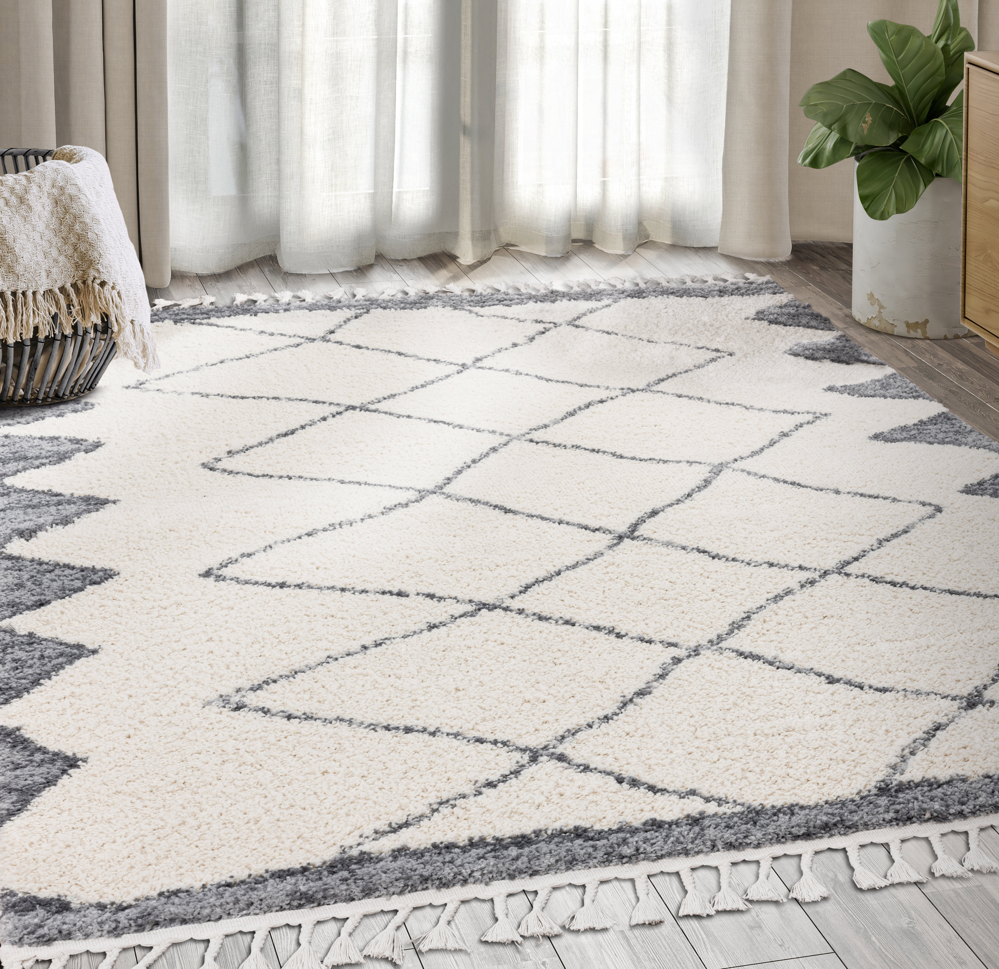 Bungalow Rose Ikat Ivory Area Rug - Wayfair Canada