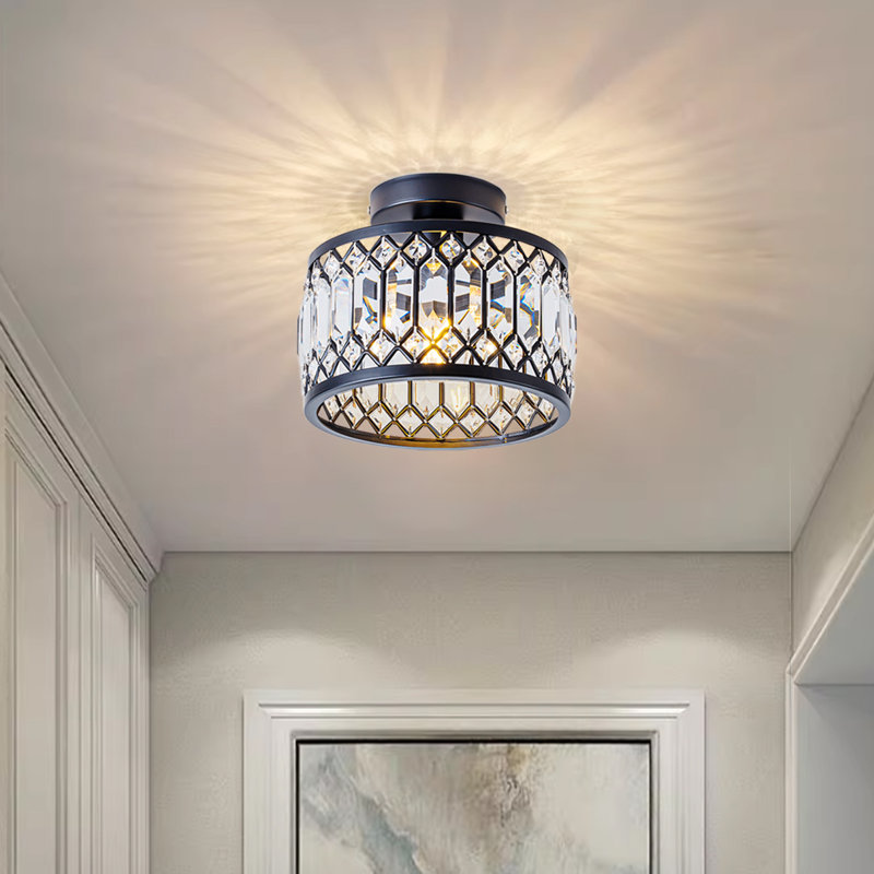 Plafonnier semi-encastré 1 lumière, Noir