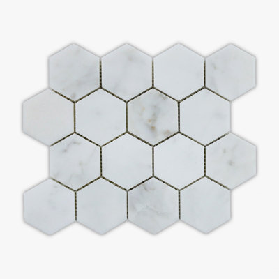 Carreau de mosaïque en marbre nid d'abeille en marbre 9 po x 11 po Calacatta