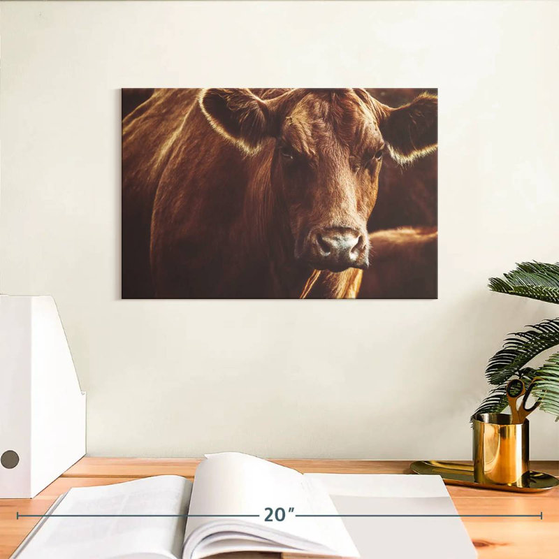 Brampt Expressive Brown Cow, 8" H x 12" W