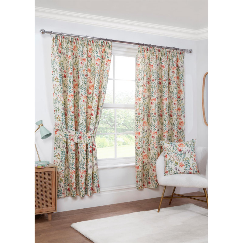 Anamari Polycotton Semi Sheer Curtain Pair, 117cm Width x 137cm Drop