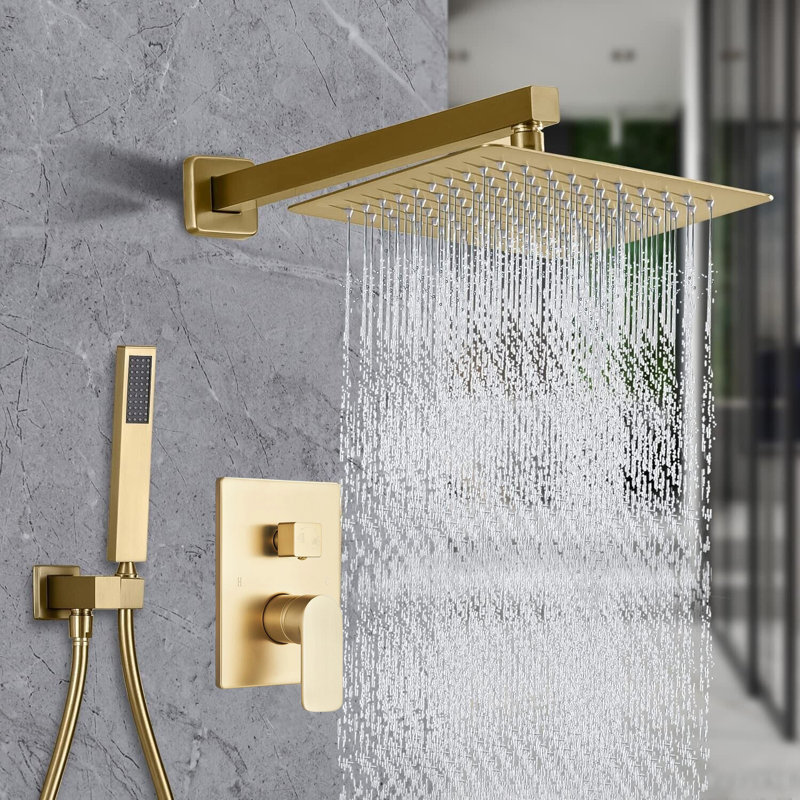 Ensemble de robinet de douche à finition or brossé 12 po