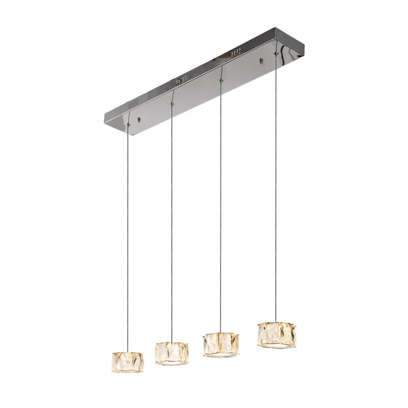 Modern 10 Light LED Chrome Crystal Chandelier, 8W