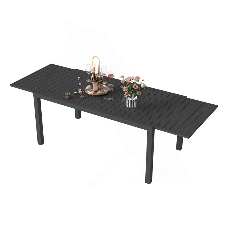 Table de salle à manger extensible en aluminium 97,2 po L