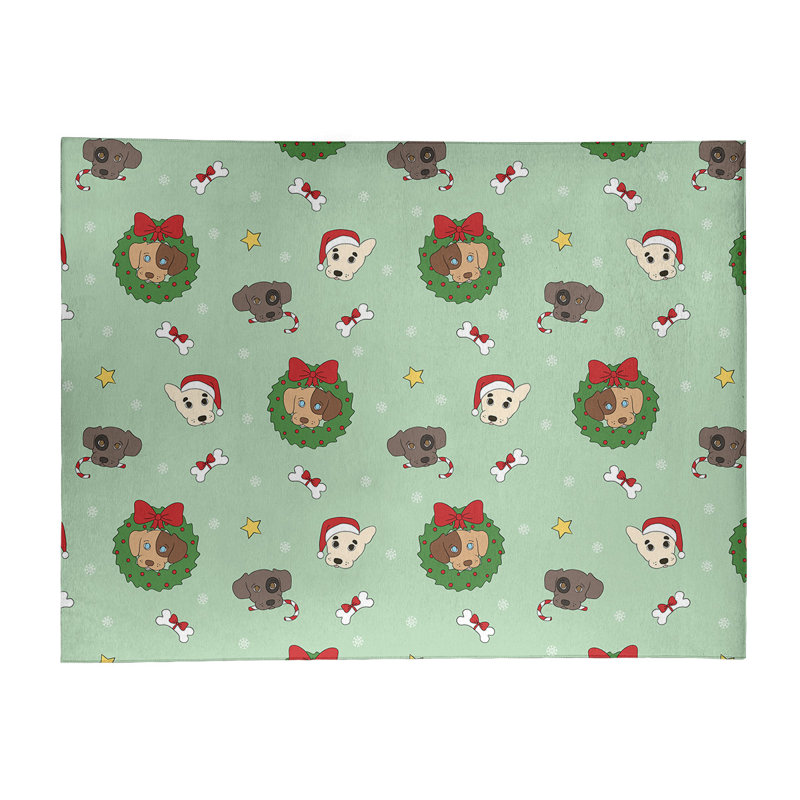 Tapis vert/rouge/gris zone fait main, Rectangle 9 pi x 12 pi