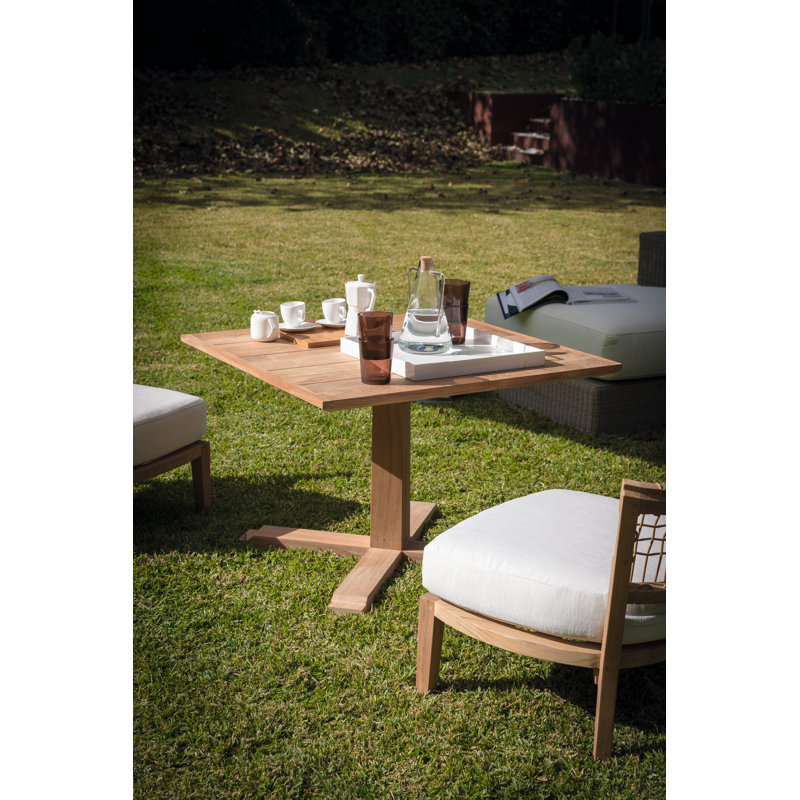 Synthesis Outdoor Square Teak Bistro Table, 35.43" W x 35.43"L x 29.53"H