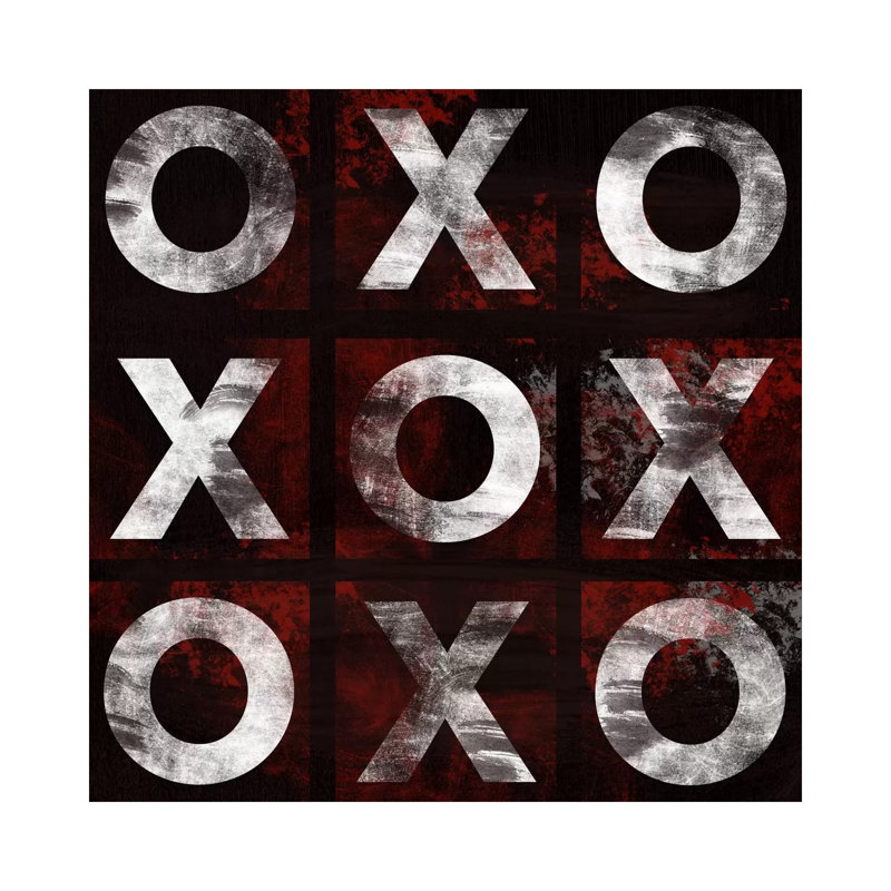 X's And O's - Wrapped Canvas Print, 30.48 cm H x 30.48 cm W