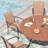 6-Person Round Patio Dining Set With Stackable PVC-coated polyester Chairs-398258