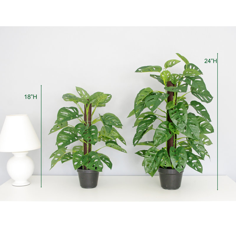 Artificial Split Leaf Philodendron Plant in Pot, 18" H x 17" W x 17" D
