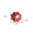 Set of Eight Red Pink And Green Floral Ceramic Drawer Pull Knobs
