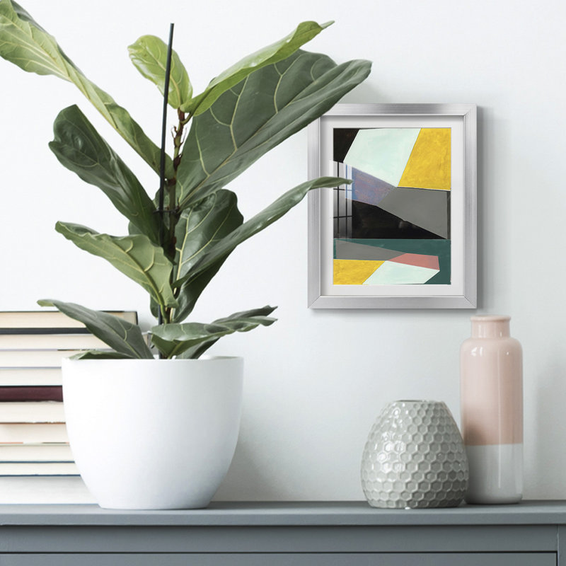 Chop II, reproduction encadrée, Papier avec cadre argenté, Blanc