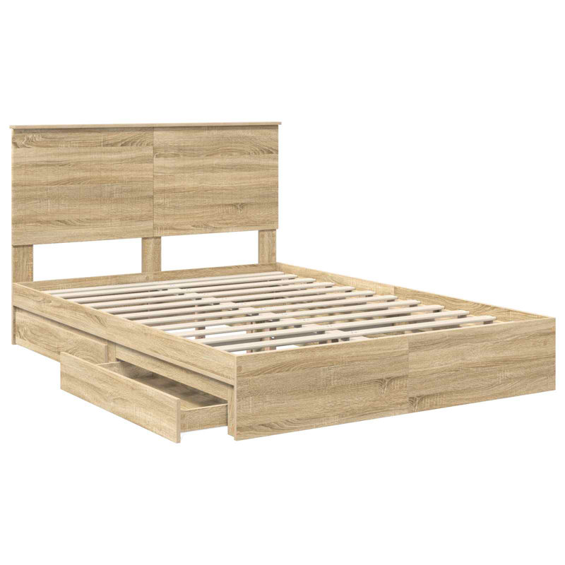 Bed, Sonoma Oak, European Double (140 x 200 cm)