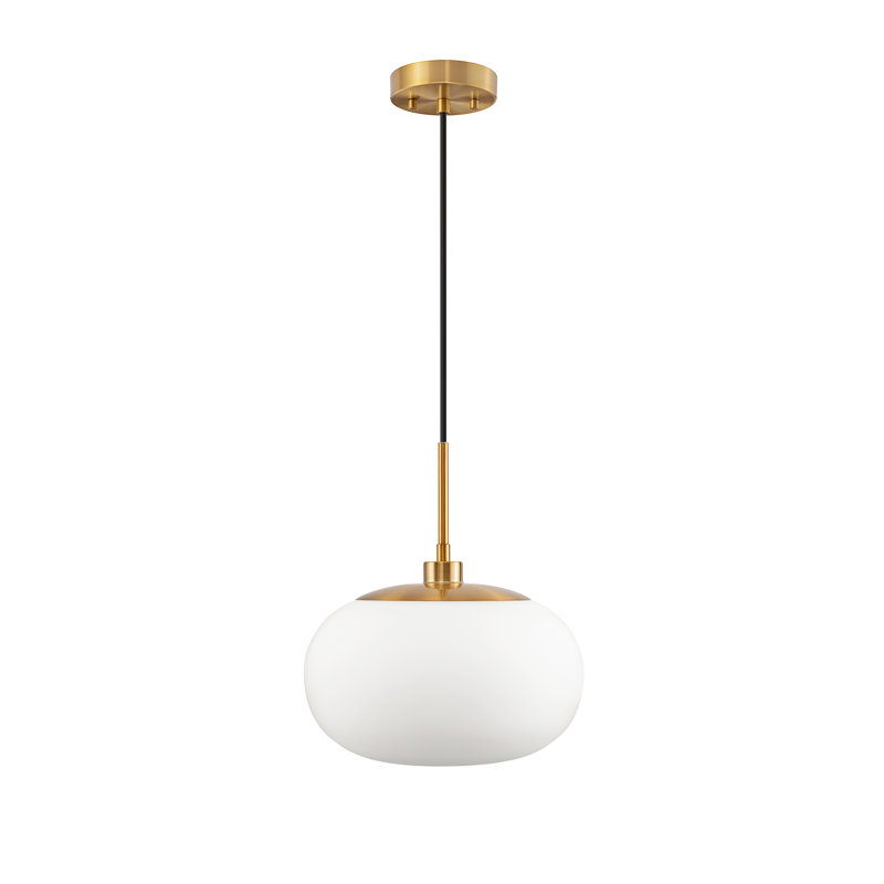 1 - Light Kitchen Island Pendant Lights with Clear Glass, Antique Brass Finish(Seeded Glass), White, 13.5" H x 12" W x 12" D