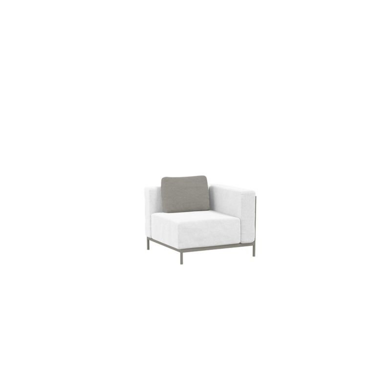 Module de coin carré Duval, Coussin ivoire / structure brun clair