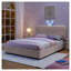 Lit double pour enfant avec tête de lit surdimensionnée en tissu bouclé rose