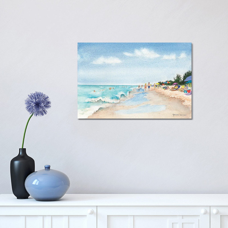 Florida Beach Day par - Peinture, H 12 po x l 18 po x 1,5 po