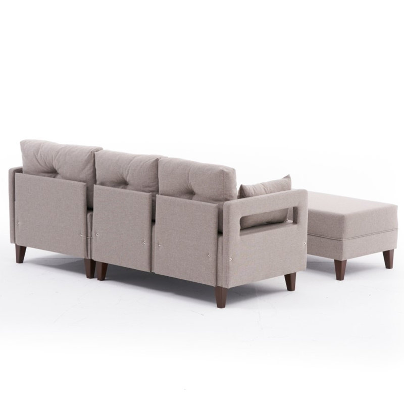 Zeb 3 Seater Sofa Bed, Right Hand Facing, Cream