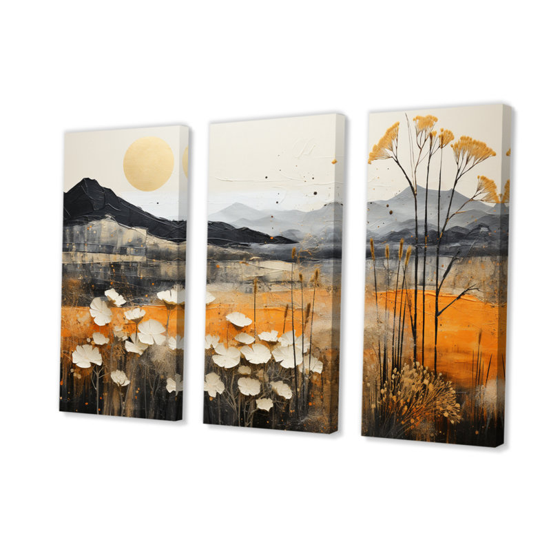 «Bold Canyon Mirage II» sur toile, reproduction de 3 pièces, H 28 po x l 36 po x P 1 po