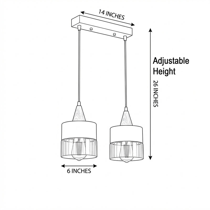 Elysian 2-Light Adjustable Linear Pendant