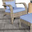 Chaise avec, pour la détente de patio - gris et, cour arrière. Assise relaxante, tissée à la main, facile à installer