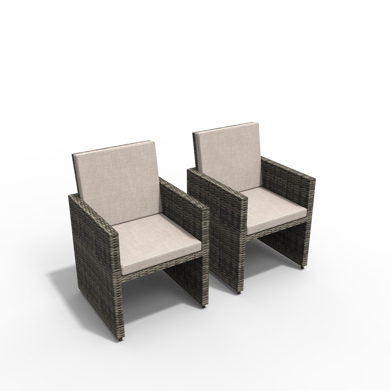 Chaises de salle à manger 2 pièces avec coussins Theone, Gris/gris pâle