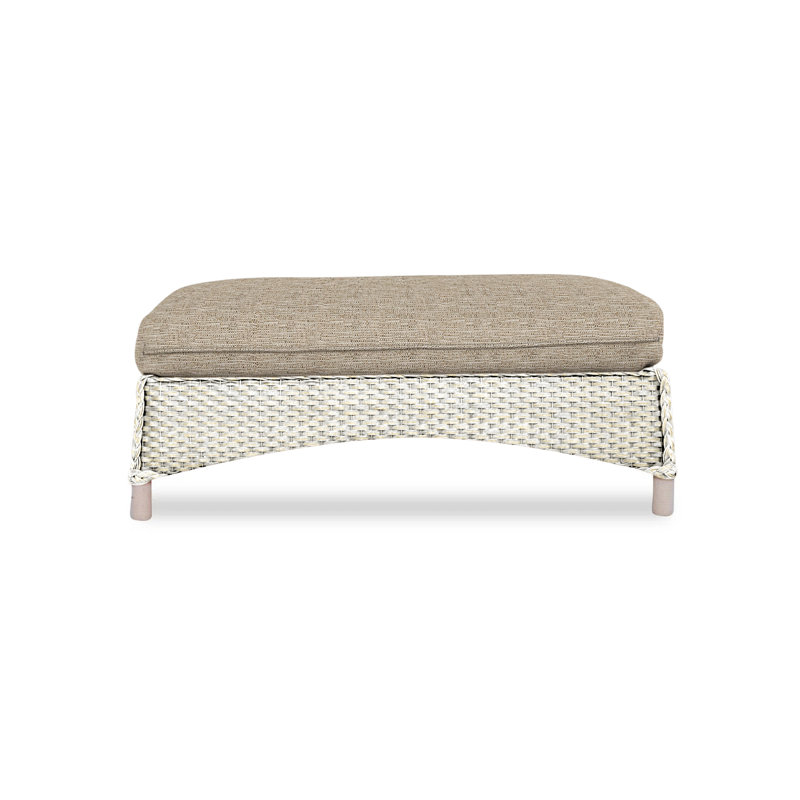 Mandalay Outdoor Ottoman, Friendly Flax, White