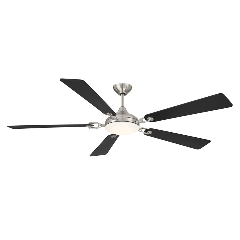 Cadena 65" 5CCT LED Smart Ceiling Fan, Nickel, Coal