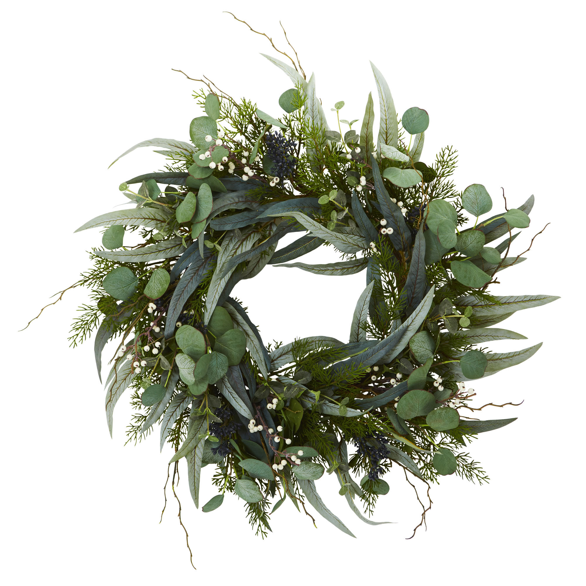 Gracie Oaks Eucalyptus and Mixed Artificial 24" Polyester Wreath & Reviews | Wayfair