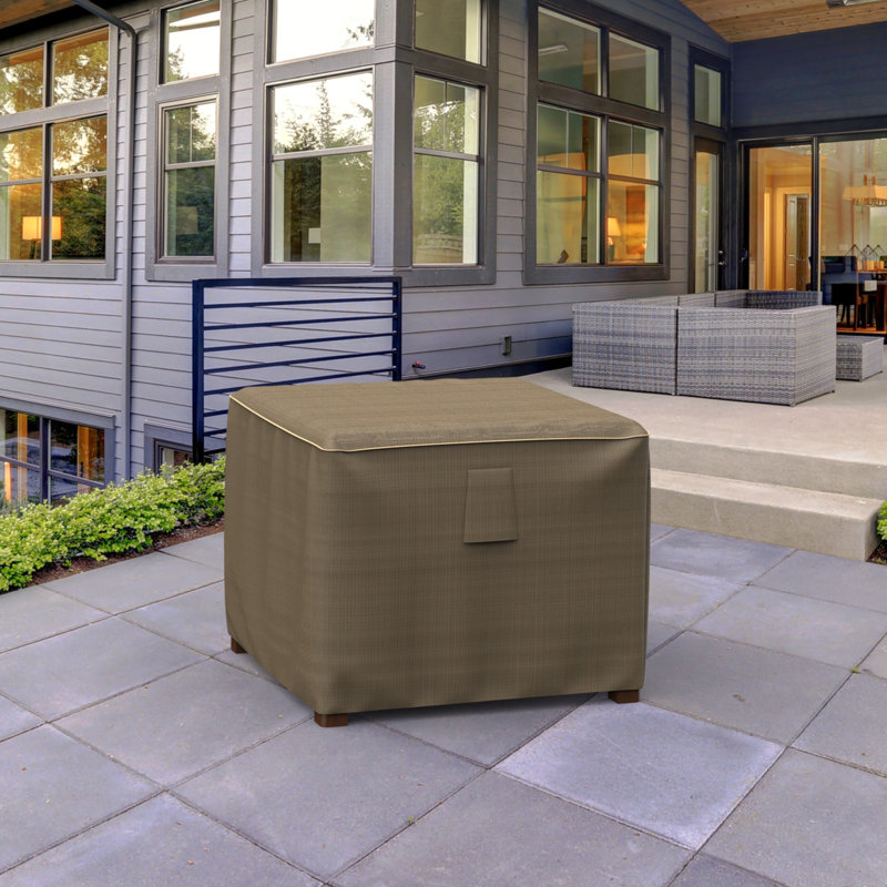 Hillside Weatherproof Patio Side Table/Ottoman Cover, 20" H x 22" W x 22" D