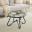 Ensemble de 2 tables basses de surface en verre trempé, table d'appoint ronde décorative avec construction robuste pour le salon