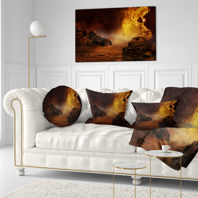  Coussin lombaire abstrait, Rectangulaire, 12 po x 20 po