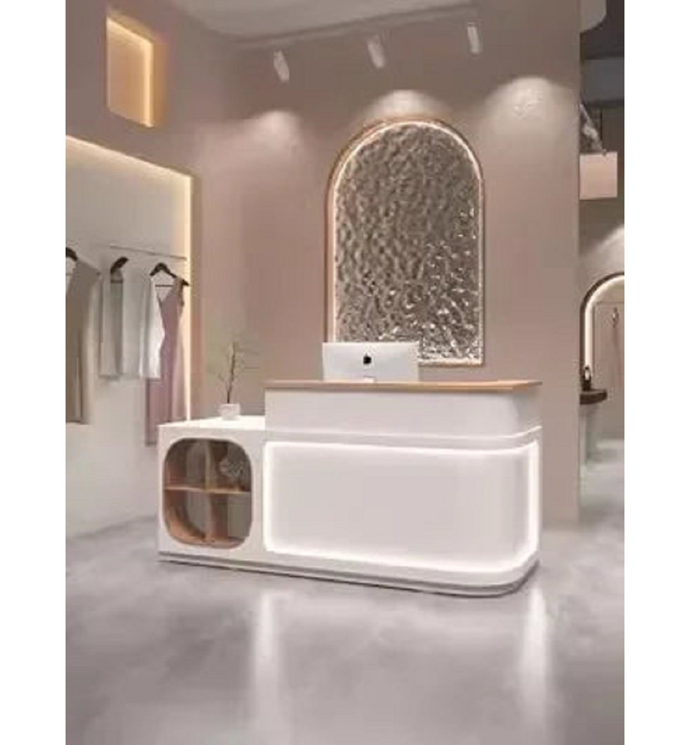 Nails White Reception Desk Store Wood Modern Small Cash Reception Desks