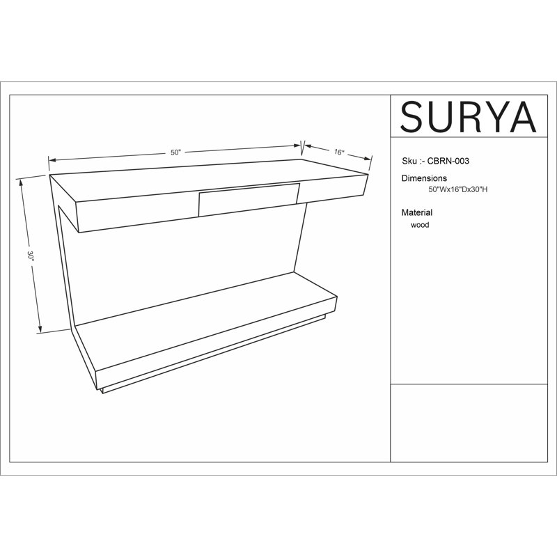 Sonora Modern Console Table, Natural