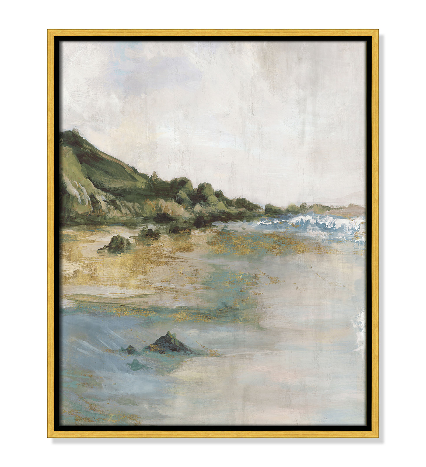 Tide’s Edge Print by , 21.5" H x 17.5" W, Gold