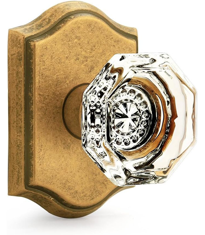 Crystal Single Dummy Door Knob, Antique Bronze, Single Dummy