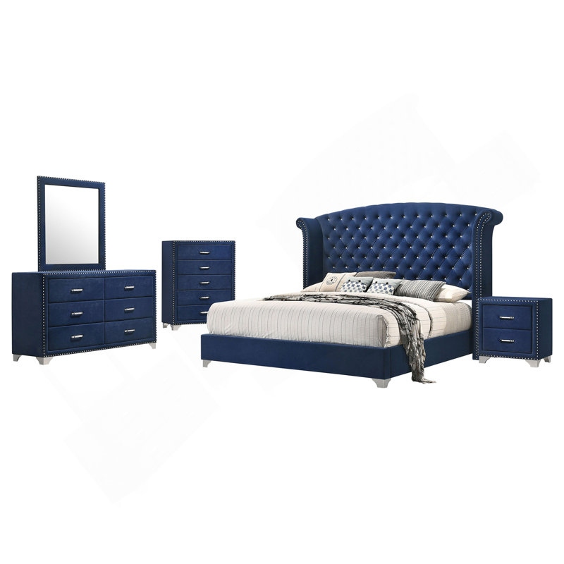 Ensemble de chambre avec très grand lit 5 pièces Kennedy Pacific Blue, King