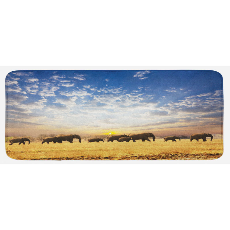 Eclectic Polyester Kitchen Mat